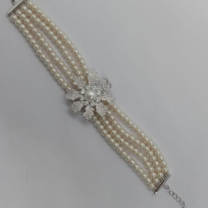 Silver fancy bracelet, beautiful pearl work, superior quality