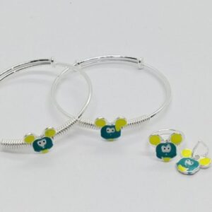Baby kada with ring and locket, micky mouse design, adjustable in size