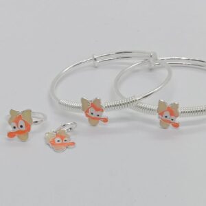 Baby kada with ring and locket, light weight, adjustable in size