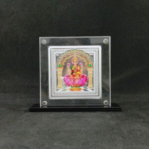 Puran hallmarked silver designer coin of laxmi in color printing