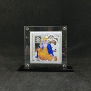 Real silver designer coin of guru nanak dev ji in color printing