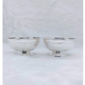 Hallmarked silver designer ice-cream bowl for tabletop by puran