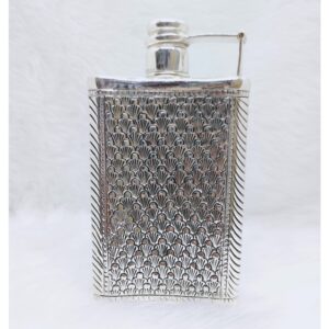 Real silver wine bottle in fine antique grass motifs carvings