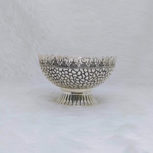 Hallmark silver bowl in snake skin motifs by puran
