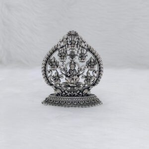 Hallmarked silver astha laxmi idol in high antique finishing
