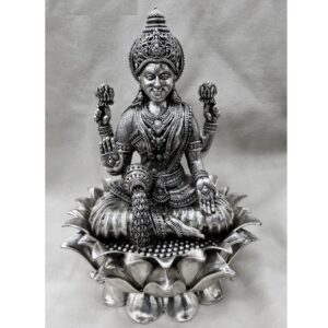 PURE SILVER IDOL OF GODDESS LAKSHMI IN 3D AND HIGH FINISH FEATURES
