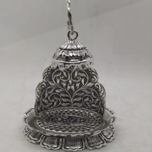 leafs floral motifs singhasan in pure hallmarked silver by puran