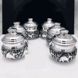 Antique Victorian Silver Snack Jar Set By Puran.