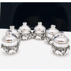 puran pure silver antique bharni set.