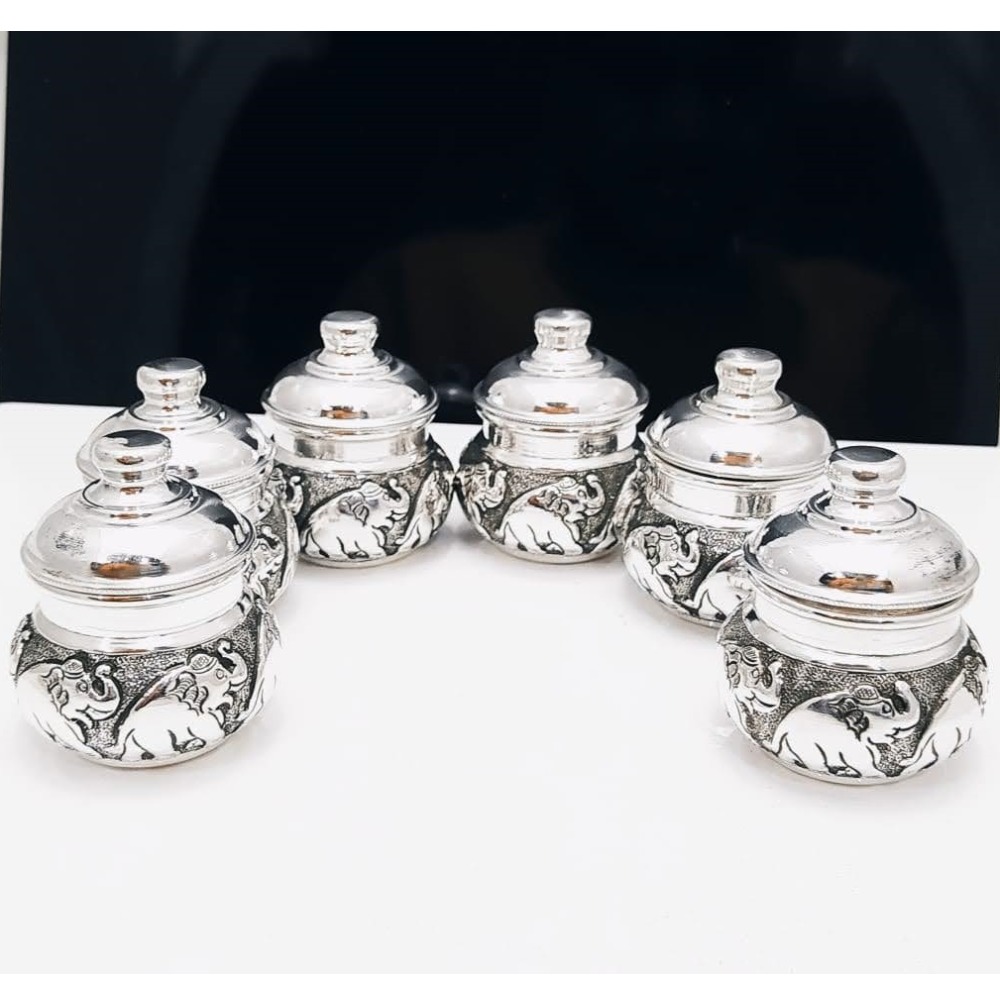 puran pure silver antique bharni set.