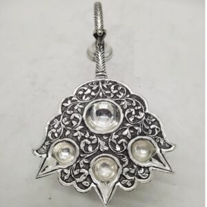 925 Pure Silver diya in Antique work PO-143-22