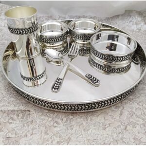 925 Pure Silver Dinner Set In Stylish Antique PO-153-12