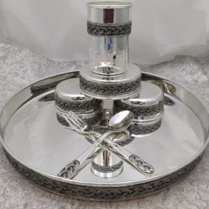 925 Pure Silver Dinner Set In Stylish Antique PO-153-10