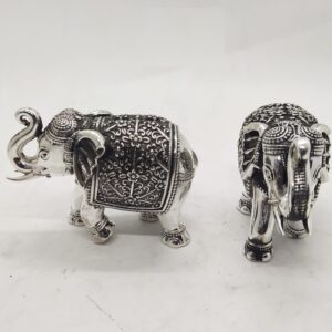 92.5 Pure Silver Elephant Pair With Raised Trunk PO-174-72