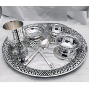 925 Pure Silver Dinner Set In Stylish Antique PO-153-08
