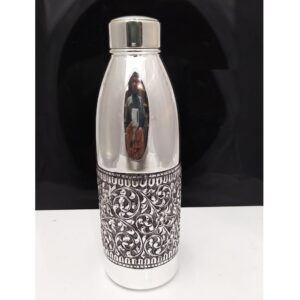 92.5 Pure Stylish Silver Bottle In Fine Antique Carvings PO-243-09