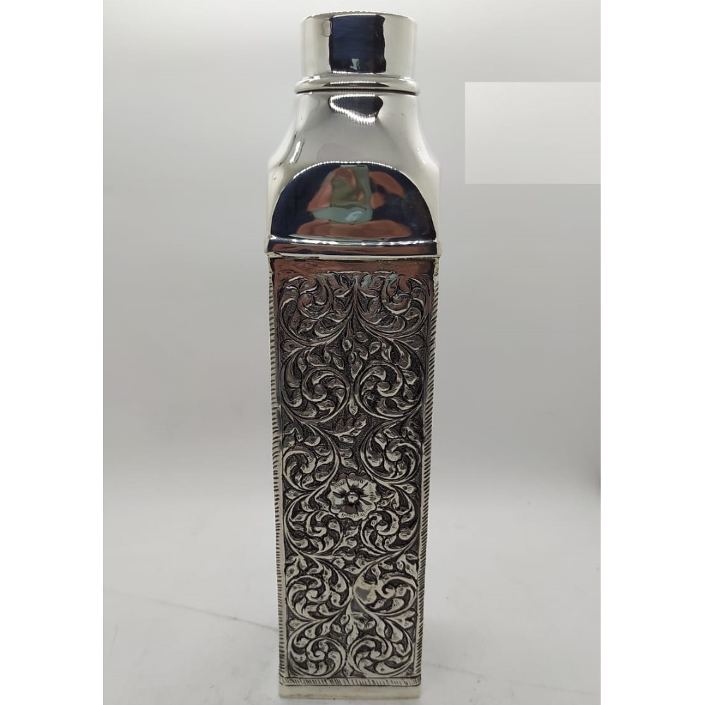 92.5 Pure Stylish Silver Bottle In Fine Antique Carvings PO-243-05
