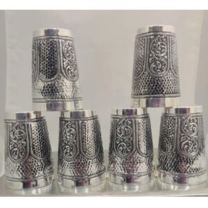 925 Pure Silver Stylish Glass In Fine Antique finishing PO-158-11