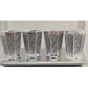 925 Pure Silver Stylish Glass In Fine Antique PO-158-08