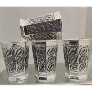925 Pure Silver Stylish Glass In Fine Antique PO-158-06