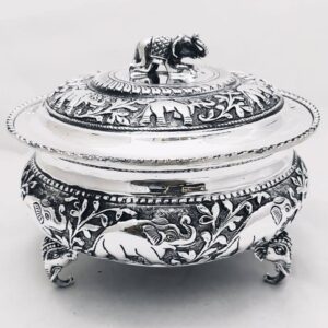 925 Pure Silver Stylish Serving Bowl with Pure Silver Cover PO-147-28
