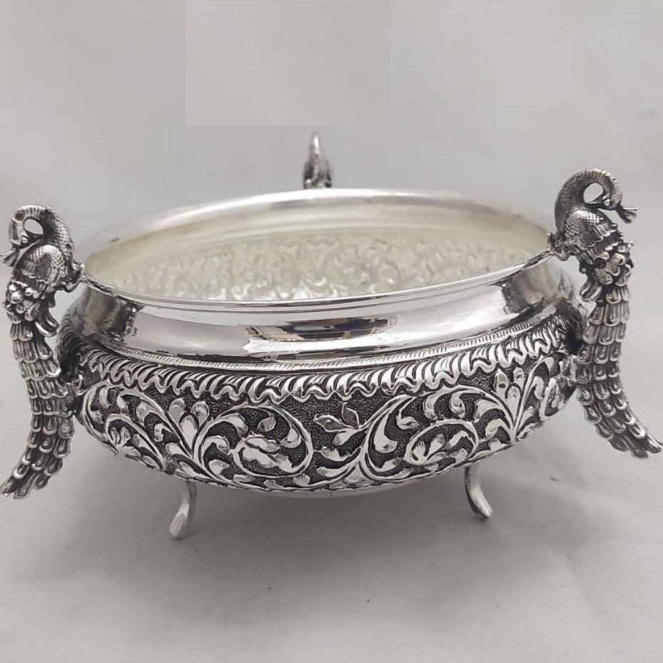 925 Pure Silver Designer Fruit & Flower Basket PO-162-27