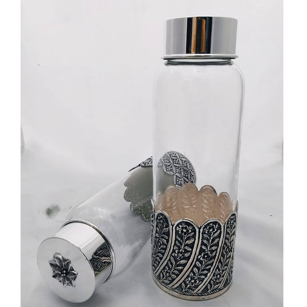 92.5 Pure Stylish Silver Bottle In Fine Antique Carvings Po-243-09