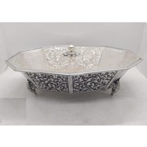925 Pure Silver Serving Bowl with Pure Silver Cover PO-151-05.
