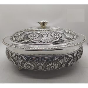 925 Pure Silver Serving Bowl with Pure Silver Cover PO-151-04.