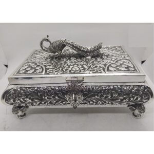 92.5 Pure Silver Dry Fruit Box In Fine Nakashii PO-147-26