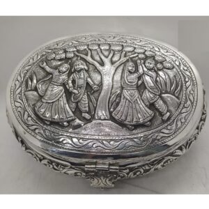 92.5 Pure Silver Dry Fruit Box In Fine Nakashii PO-147-25