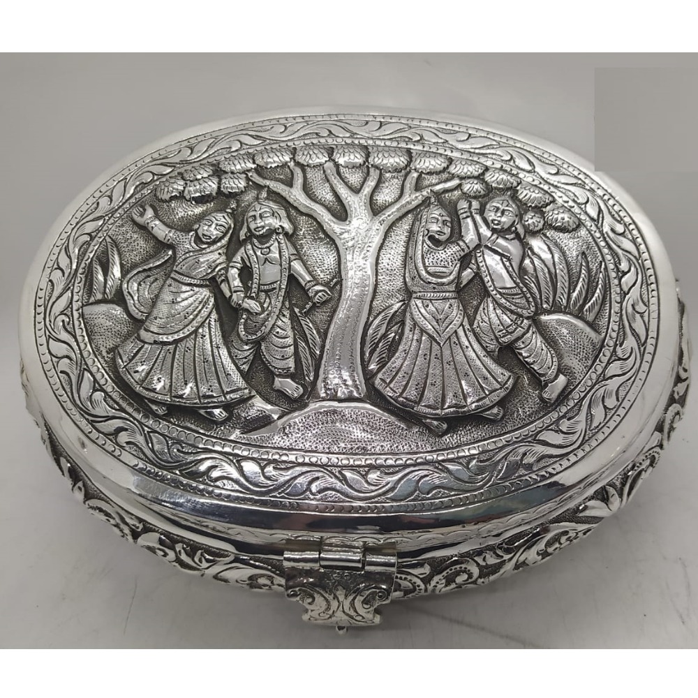 92.5 Pure Silver Dry Fruit Box In Fine Nakashii PO-147-25