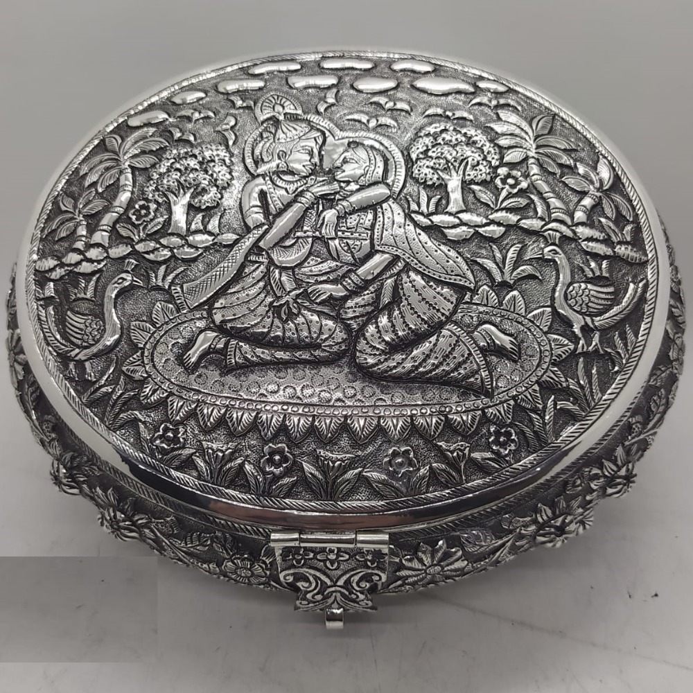 92.5 Pure Silver Dry Fruit Box In Fine Nakashii PO-147-22