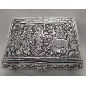92.5 Pure Silver Dry Fruit Box In Fine Nakashii  PO-147-21