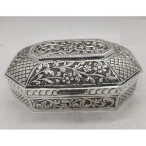 92.5 Pure Silver Dry Fruit Box in Fancy Shape PO-147-20