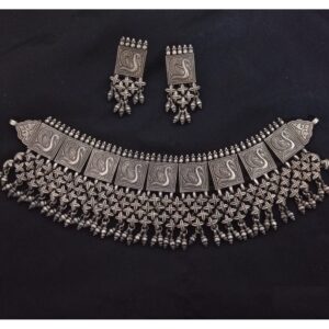 925 Pure Silver Stylish Choker In Antique Finishing PO-217-02