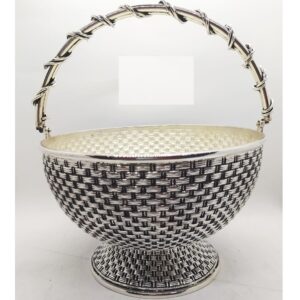 925 Pure Silver Designer Fruit & Flower Basket With Handle PO-162-14