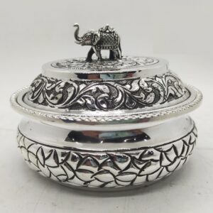 925 Pure Silver Stylish Serving Bowl with Pure Silver Cover PO-147-17