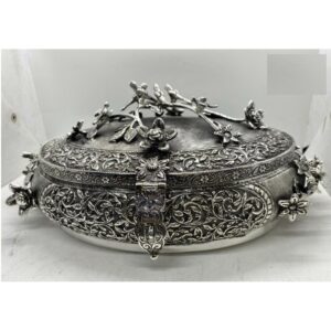 925 Pure Silver Stylish Serving Bowl with Pure Silver Cover PO-147-14