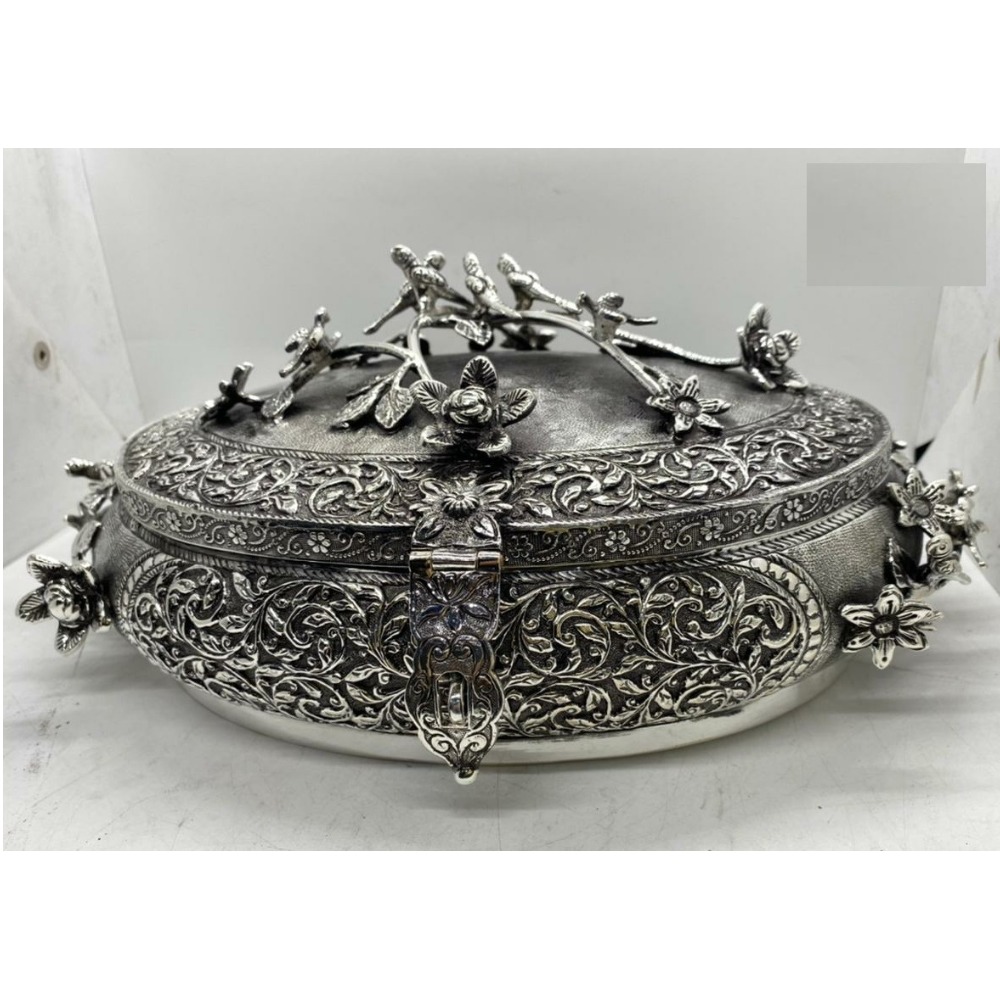 925 Pure Silver Stylish Serving Bowl with Pure Silver Cover PO-147-14