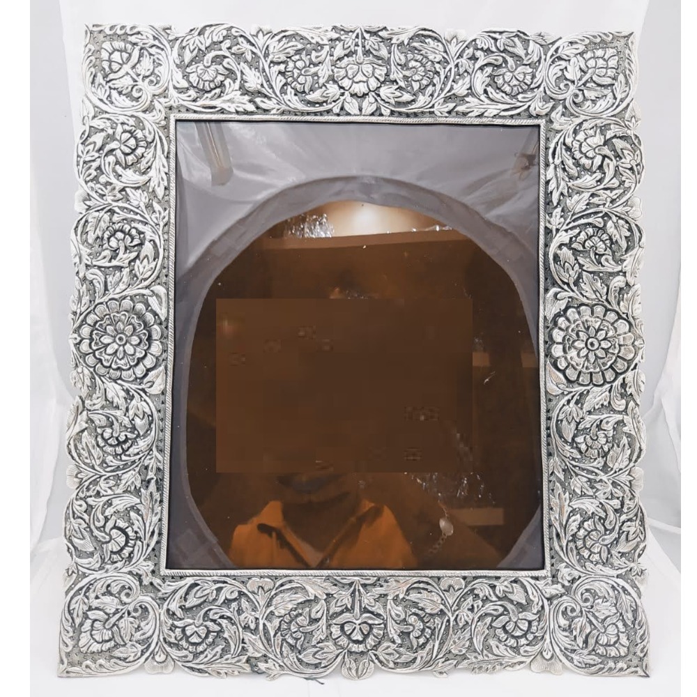 Pure silver photo frame in antique nakashii po-171-12