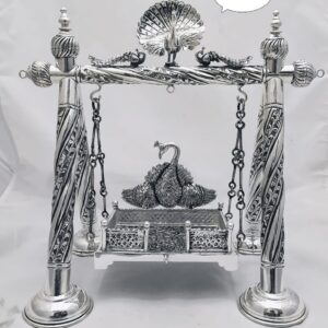 Pure silver Swing jhulla for ladoo gopal in antique po-320-01