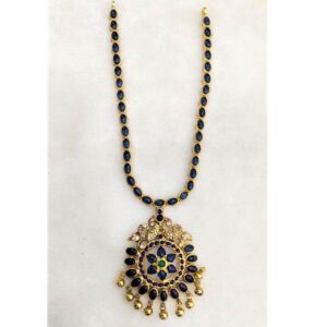 Pure silver stylish long haram necklace (south india style) pO-216-18