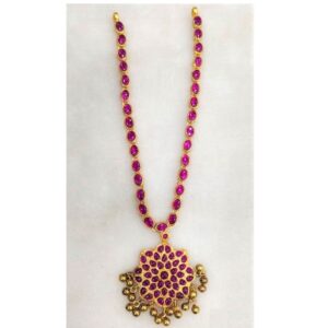 Pure silver stylish long haram necklace (south india style) pO-216-17