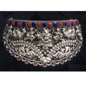 925 pure silver temple choker in antique polish pO-216-13