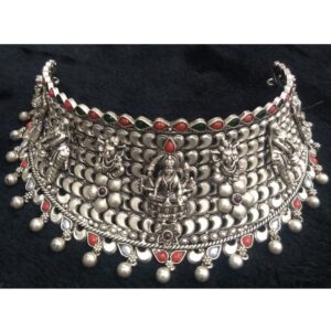 925 pure silver temple choker in antique polish pO-216-12