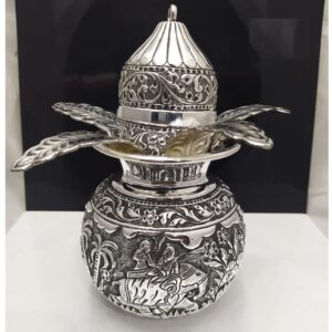 925 pure silver navrang kalash in Deep Carvings pO-165-10