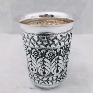 925 pure silver glass in Fine antique carvings pO-158-02