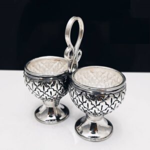 925 pure silver kankavati (Stylish KumKum Set) in Antique pO-246-05