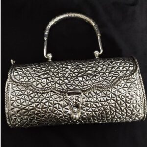 925 pure silver ladies clutch with handle in fine nakashii pO-164-17